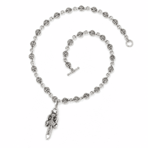 vintage silver sword necklace
