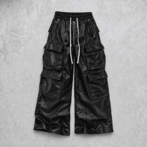 leather drawstring pants