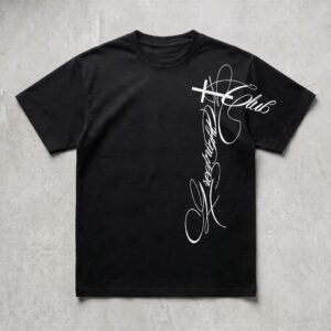 cursive cross tee